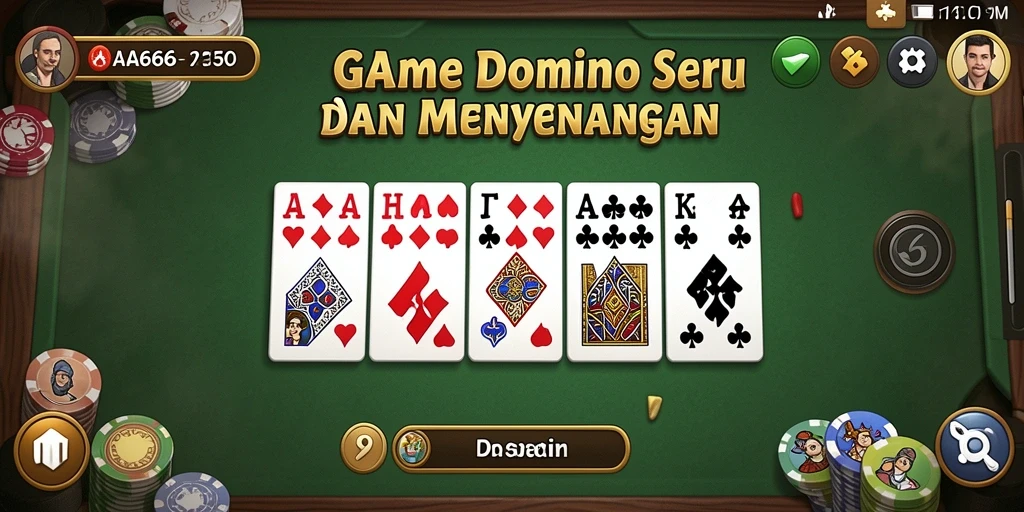 Screenshot gameplay seru dari game Domino AA666.