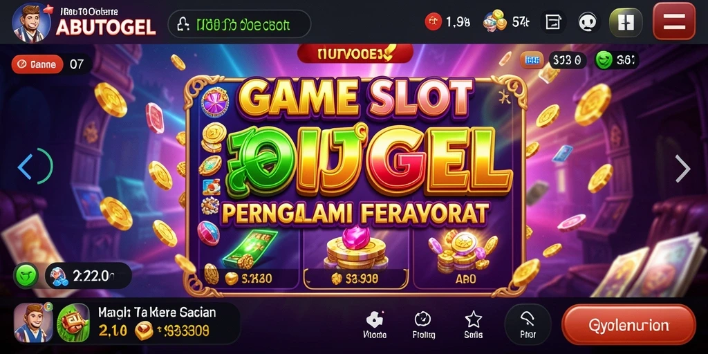Tampilan gameplay menarik dari ABUTOGEL dengan simbol slot yang cerah.