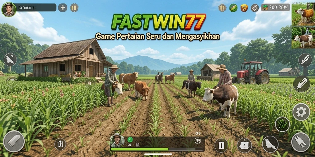 Tampilan gameplay FASTWIN77 yang menarik dengan aktivitas bertani.