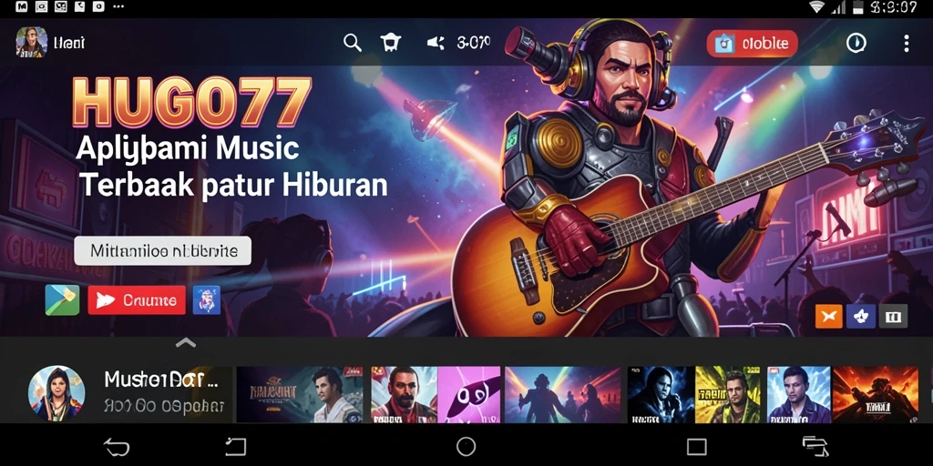 Tampilan gameplay HUGO77 yang menarik dengan berbagai fitur musik.
