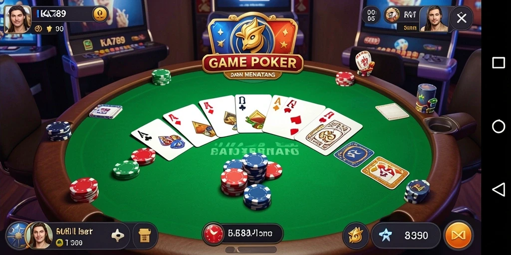Tampilan gameplay Poker di KA789 yang seru dan kompetitif.