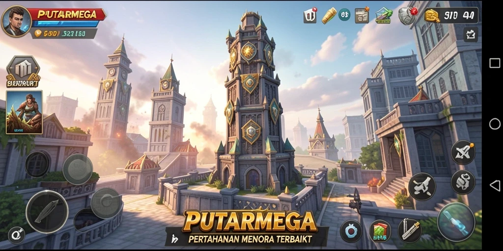 Tampilan gameplay PUTARMEGA yang menegangkan dalam mempertahankan wilayah.